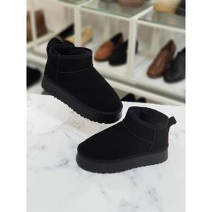 한슈 세이브존07 가죽 퍼안감 앵클부츠4cm HS365856dg