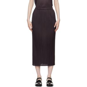 25 FW 이세이미야케 여성 블랙 먼슬리 컬러 에이프릴 미디 스커트 242941F092006