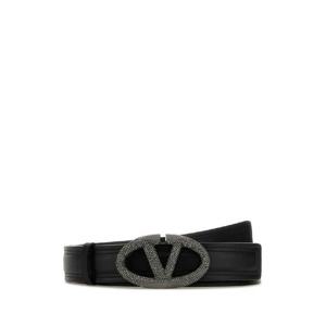 VALENTINO GARAVANI Black leather VLogo The Bold Edition belt 5W0T0SJ4ECK 249