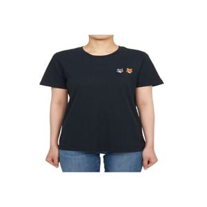메종키츠네 더블 볼드 폭스헤드 여성 반팔티셔츠 OW011CFKJ0008 P190