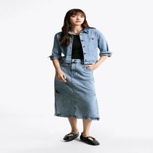 하이 맥시 데님 스커트