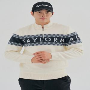 [테일러메이드] 남성 메리노 울 구스 다운 하이브리드 반집업 니트 TMSHM4124-102