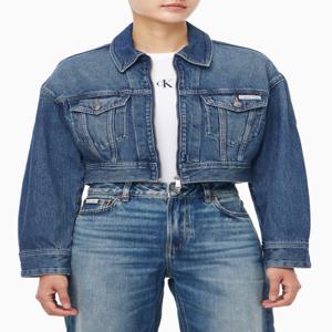 여성 크롭 미드 블루 데님 재킷 47D778G-0MH 47D778G0MH