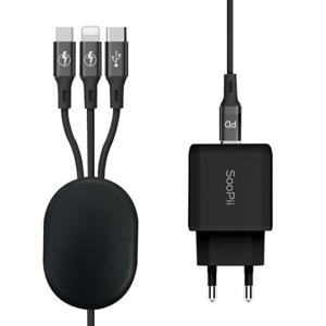 SOOPII 수피 도난방지 업소용 PD PPS 25W 3in1 동시 초고속 멀티충전기