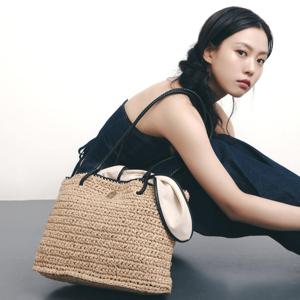 [vunque]Boater Weaving Shopper M (보터 위빙 쇼퍼 미듐) Beige