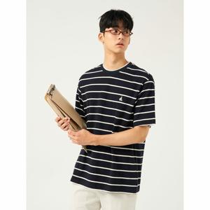 [빈폴] 스트라이프 반소매 레이어드 티셔츠 - 네이비 (BC5742C55R)