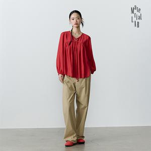 머티리얼랩 25FW 브리즈 플리츠 블라우스