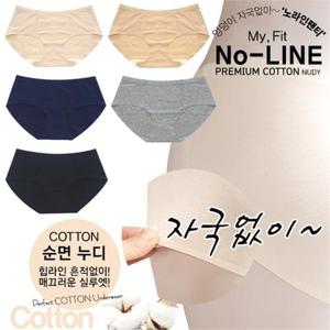 [마이핏]여성 면스판 노라인 누디팬티 5매 특가 데일리 면스판 누디팬티