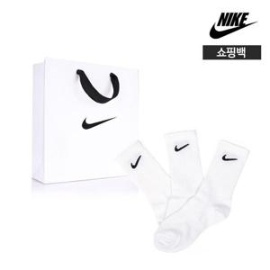 갤러리아_[3PACK] 나이키 양말 에브리데이 쿠션 크루 삭스 쇼핑백구성