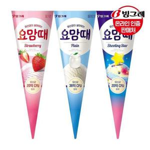 갤러리아_빙그레 요맘때 콘 플레인 8개+딸기 8개+슈팅스타 8개 /아이스크