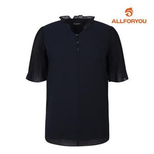 [올포유][올포유] 여성 소매 플리츠 반팔 블라우스 ALBLM4121-819
