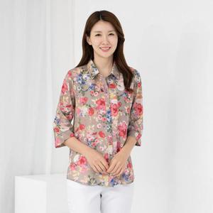 엄마옷 모슬린 플라워 카라 7부 블라우스 BL505500 중년여성의류/50대/60대/마담/빅사이즈/할머니옷