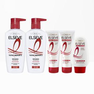 [로레알파리]토탈 리페어 모이스처 크림+헤어팩 170ml 2개+샴푸 410ml 2개