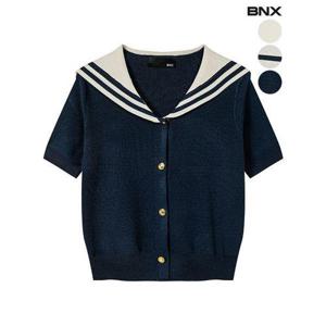 [BNX]여성 마린 카라 반소매 니트