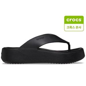 갤러리아_[크록스 본사]겟어웨이 플랫폼 플립 블랙 209410-001 여성샌들