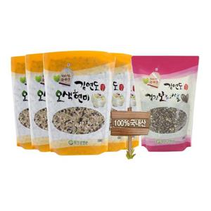 김연도 오색현미 500g 10봉 + 검정보리 500g 1봉