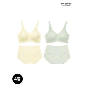 [크로커다일 이너웨어]쿨 인견 몰드부착 스트랩 감탄 브라팬티 4종