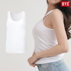 [BYC]BYC여성런닝 흰색 순면 무지 엄마 할머니 민소매 조끼 나시