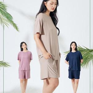 [이너쿠키]여성반팔잠옷 여자홈웨어 여름용 포켓 주머니 있는 무지 잠옷 상하세트 선물