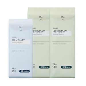 허브데이 생리대 대형2팩+중형1팩 _30p