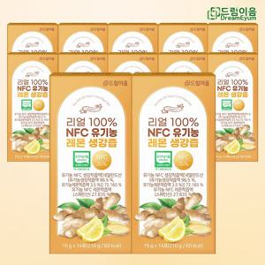 드림이음 리얼 100% NFC 유기농 레몬 생강즙 생강레몬즙 15g x 14포 12박스