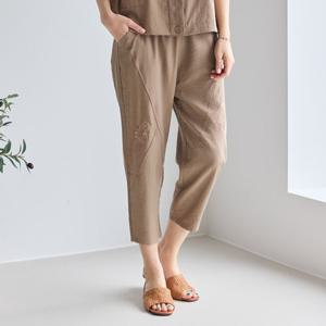 [윈드본] [~2XL] 인견 러프 자수 배기 팬츠 빅사이즈 엄마옷 3종 택1