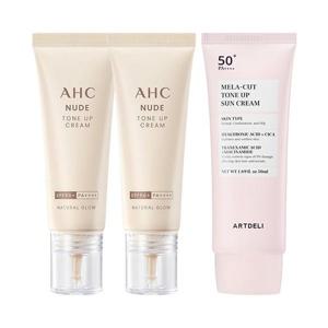 AHC 누드 톤업크림 40ml x2 + 아트델리 톤업 선크림 50ml