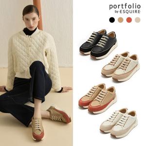 [portfolio by 에스콰이아] 아이코닉 천연소가죽 스니커즈(여)