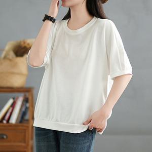 [유니제이] 슈라크 리본 뒷트임 반팔티
