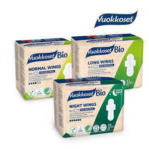 VUOKKOSET 뷰코셋 생리대 노말윙1팩+롱윙1팩+나이트윙1팩