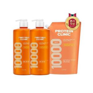 [엘라스틴]엘라스틴 프로틴클리닉 10000 샴푸 1L 2개 + 리필 900ml 1개