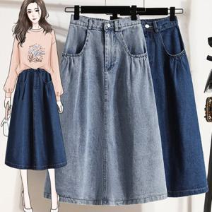 [블랙퀸]마감할인 워싱 데님 A라인 스커트 blk003524