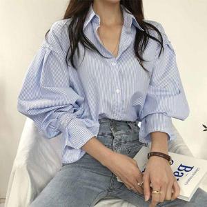 [하젤]피냐 스트랩 벌룬 셔츠_S0682