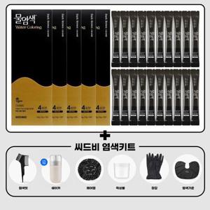 씨드비 프리미엄 물염색 시즌2 내추럴 블랙 20회분+염색도구 비건 새치 커