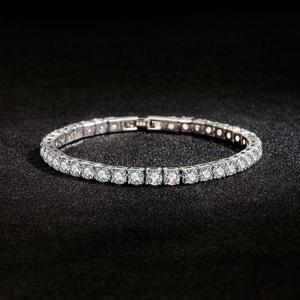 [엘스쥬쥬]BR45 Silver 럭셔리 스퀘어 테니스 팔찌 은팔찌
