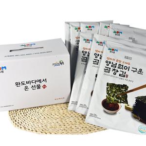 양념없이구운곱창김5봉 선물포장 소금 기름없이 구운 건강한 김