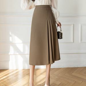 [블랙퀸]마감할인 베르닌 핀턱주름 A라인 미디 스커트 blk002998