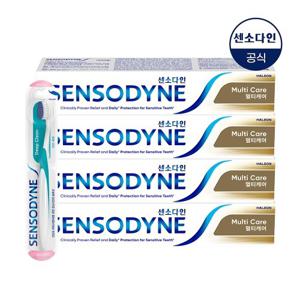 센소다인 멀티케어 민감성 치약 100g x4개+센소다인 딥클린 칫솔 1개