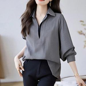 [블랙퀸] 마스롤 스트라이프 셔츠 blk003215