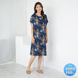 엄마옷 모슬린 라운드 인견 나비 원피스 HO505336 중년여성의류/50대/60대/마담/빅사이즈/할머니옷