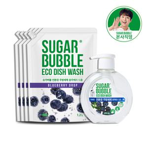 친환경 1종 주방세제 블루베리드롭 1.2L x 5개 + ★블루베리드롭 470mL 본품 증정★
