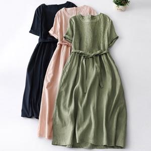 [블랙퀸] 고즈로 주름 반팔 원피스 blk003400