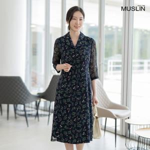 여 엄마옷 모슬린 수선화 오픈 원피스 OP204054 중년여성의류/50대/60대/마담/빅사이즈/할머니옷
