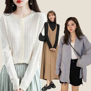 [유니제이] [7종택1] ★간절기 BSET ITEM & NEW BEST★블라우스/가디건/니트/맨투맨/루즈핏/배색/여성니트