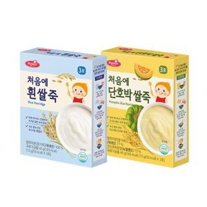 베베스트 처음에 쌀죽 3개 (흰쌀죽, 단호박 쌀죽)