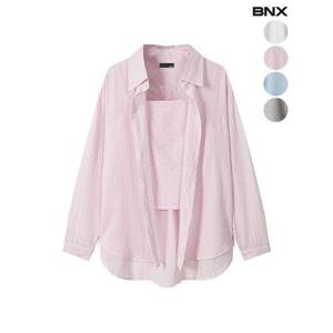 [BNX]여성 지짐이 스트라이프 셔츠 세트