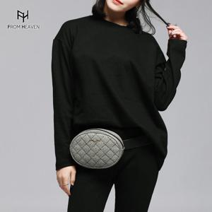 프롬헤븐 타원형 퀼팅 힙색전대 보조백 탱탱