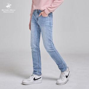 [진마니아]비버리힐즈폴로클럽 스카이블루 데일리 스트레이트 데님 팬츠 남성 바지