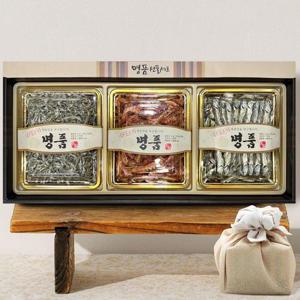 갤러리아_[춘백이네어부장터] 명품 멸치 홍새우 3종세트 430g(볶음용 세