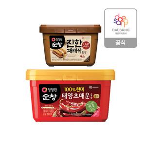 청정원 진한 재래식된장 450g x 2개 + 현미매운고추장 1kg